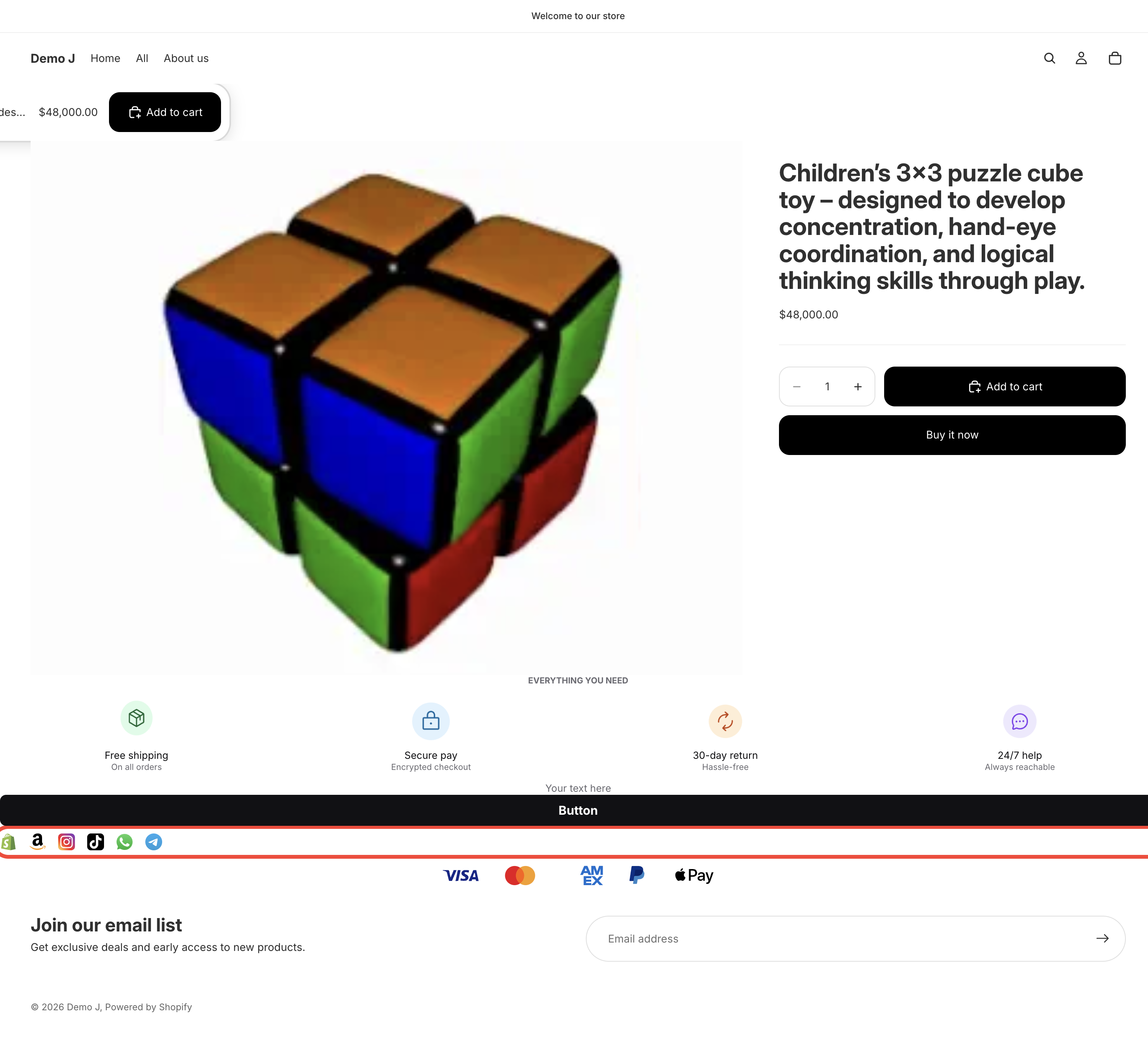 Brand icons component rendered on the storefront