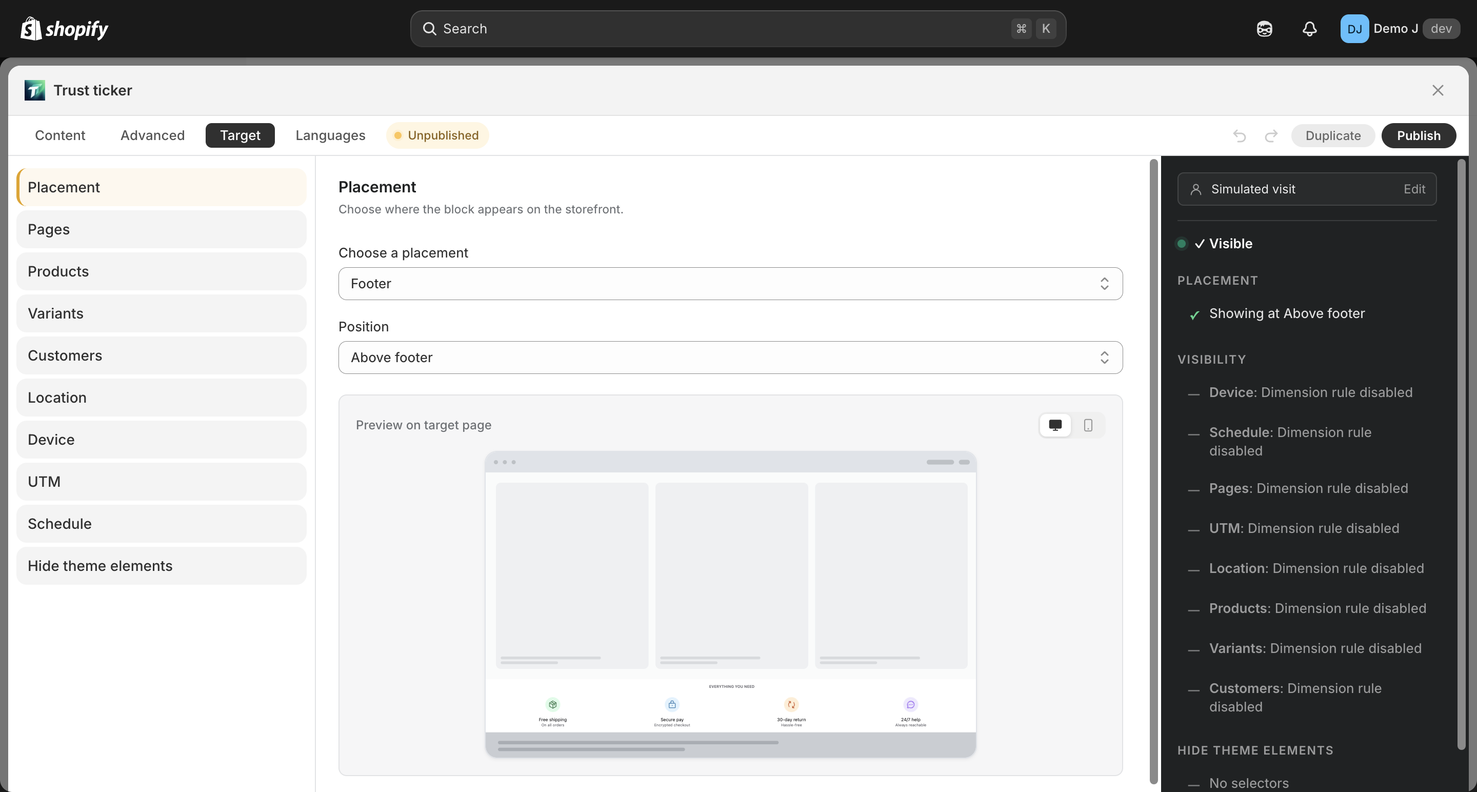 diagnostic modal (one screenshot per verdict)