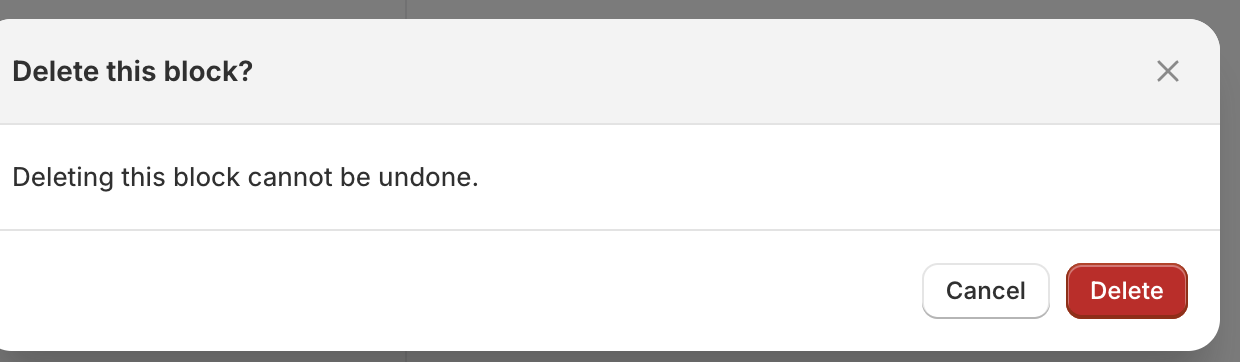 Delete card with confirmation modal