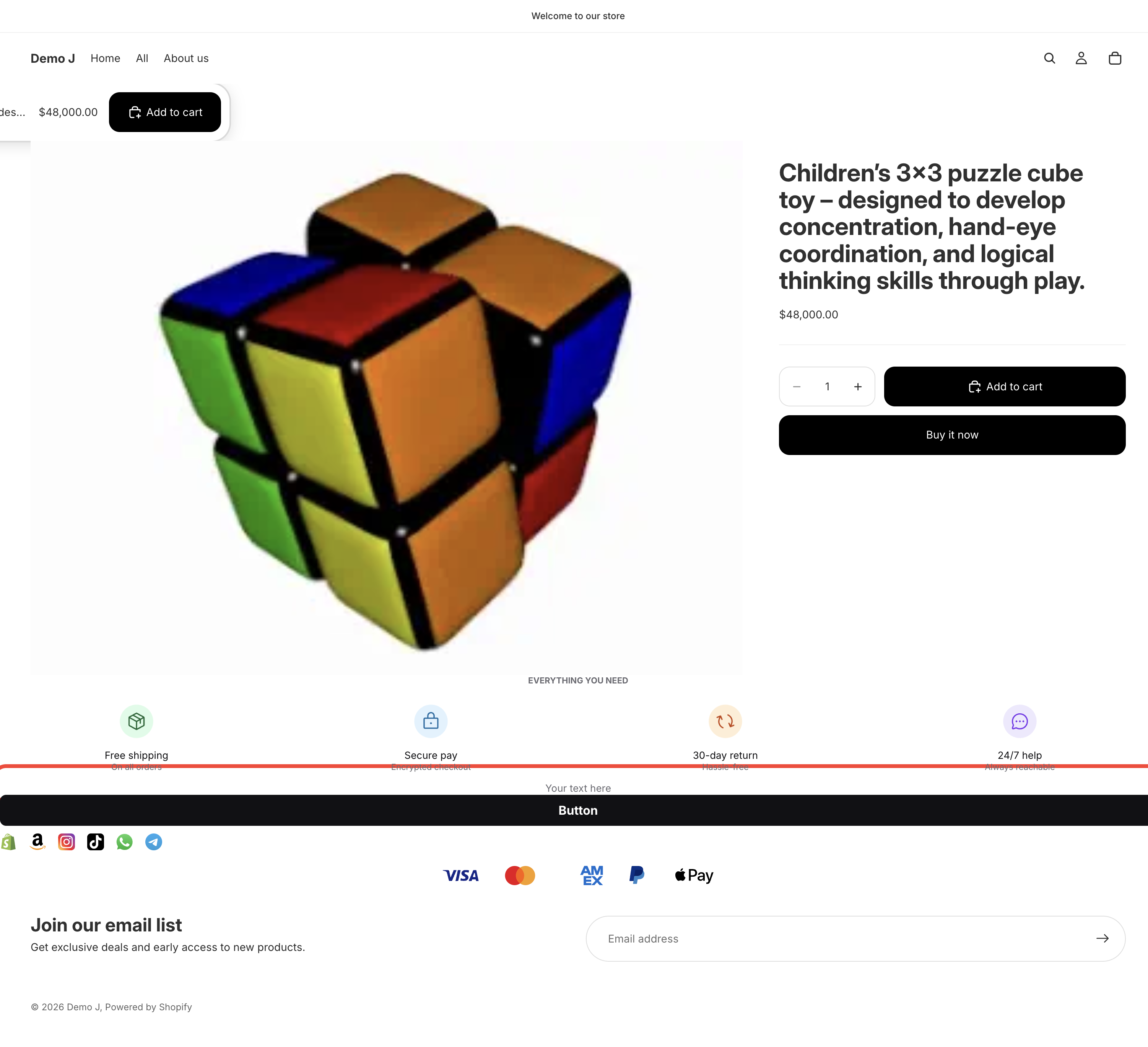 storefront text rendering example